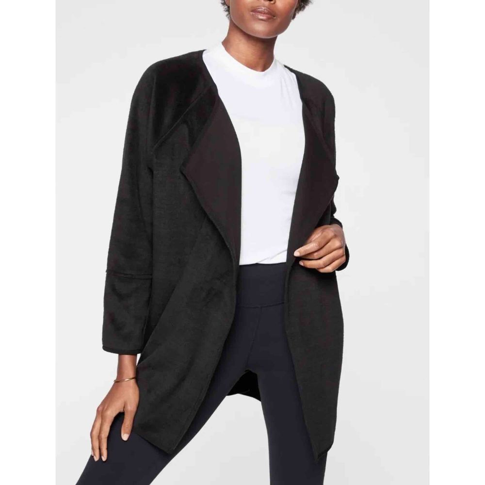 ATHLETA Cozy Karma Wrap Cardigan Sweatshirt Black Size Small